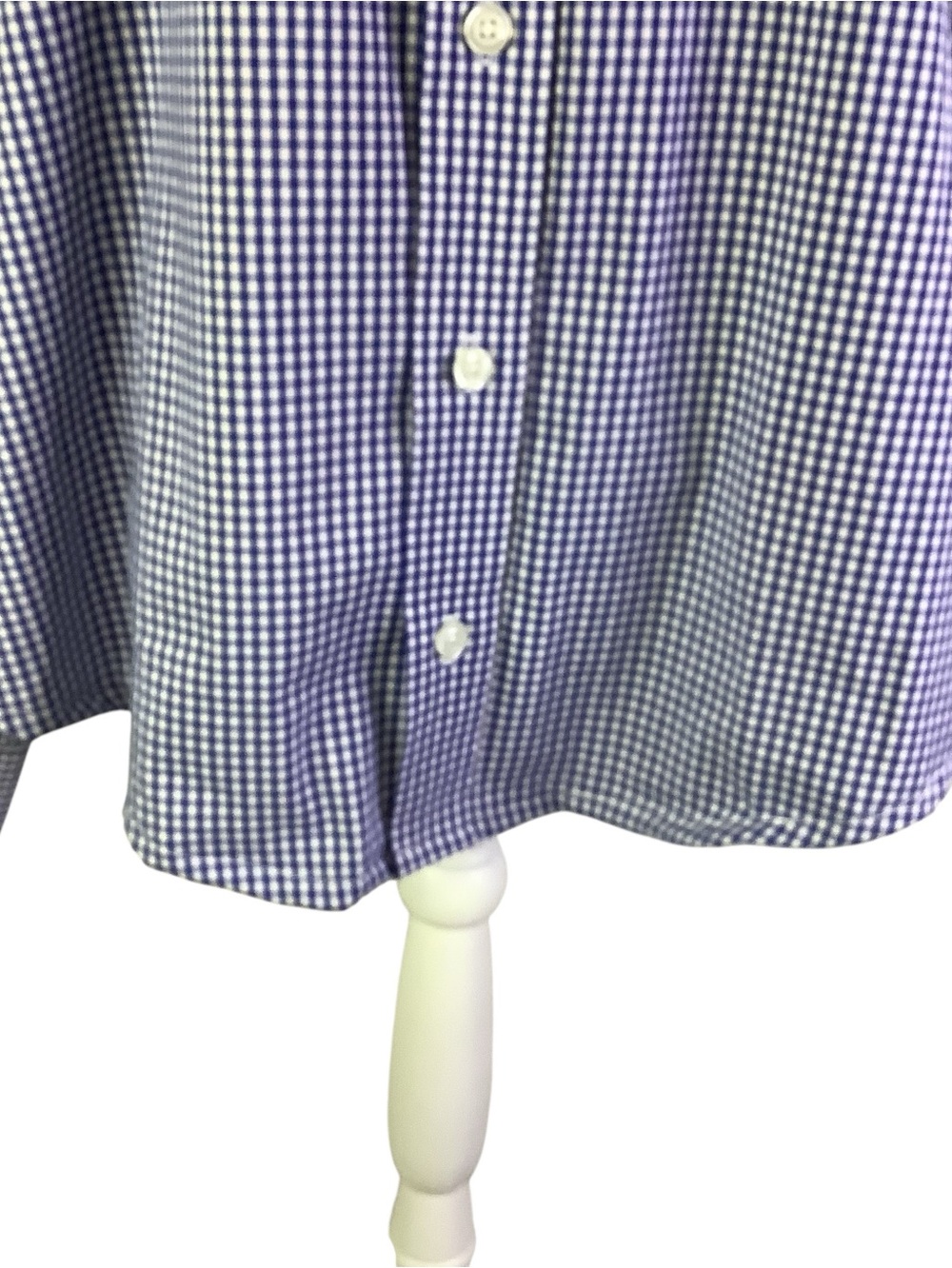 Izod Upcycled Navy and White Gingham Shirt - Picture 4 of 10